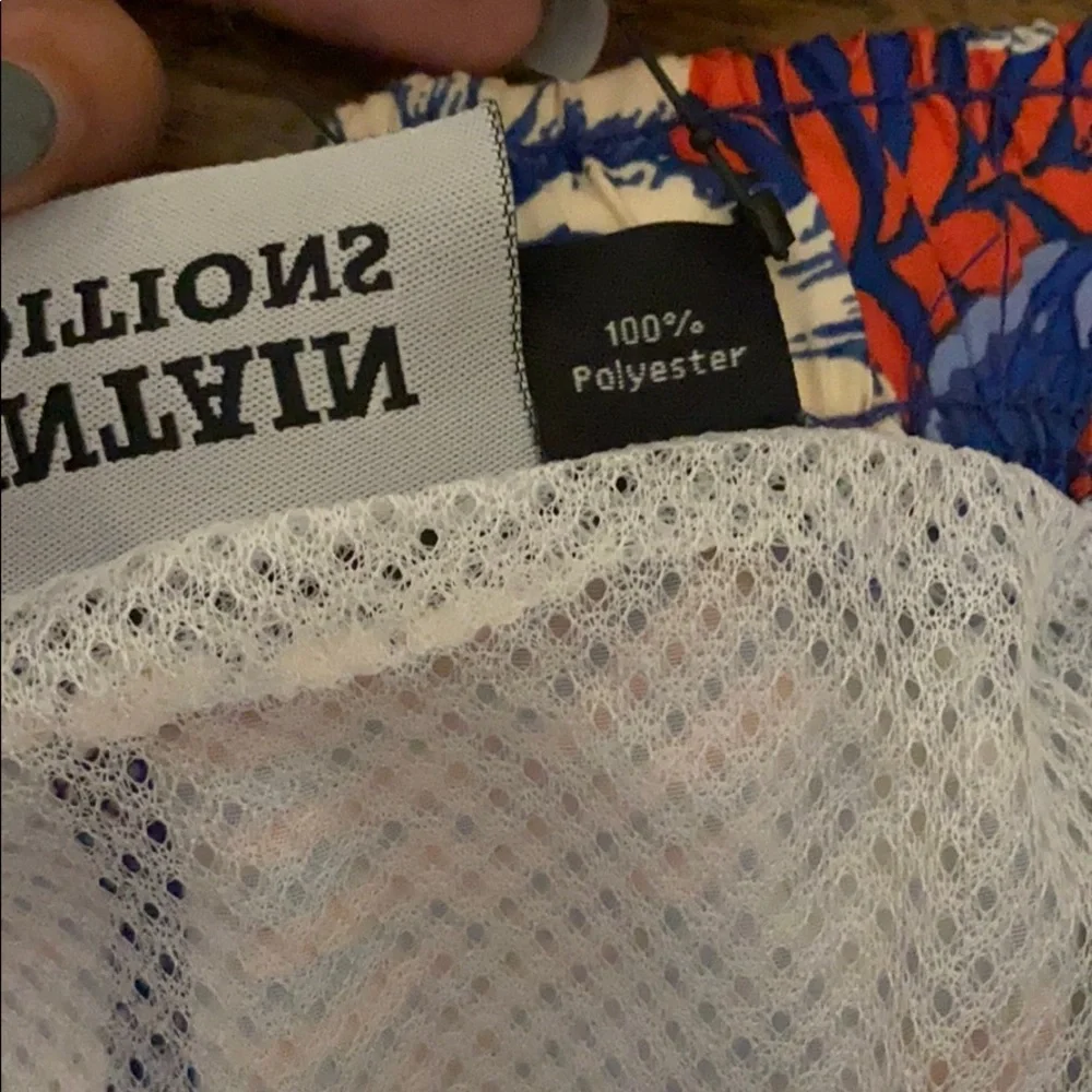 NWT mountain expedition orange floral swim shorts
